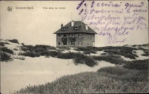 Ak Groenendyck Nieuport Nieuwpoort Westflandern, Villa dans les dunes