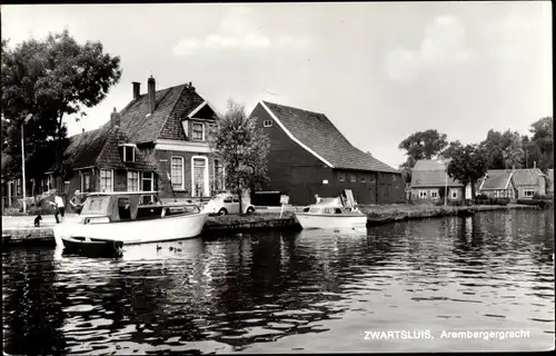 Ak Zwartsluis Overijssel Niederlande, Arembergergracht, Boote