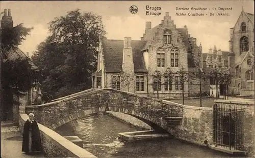 Ak Bruges Brügge Flandern Westflandern, Derriere Gruuthuse, Le Doyenne