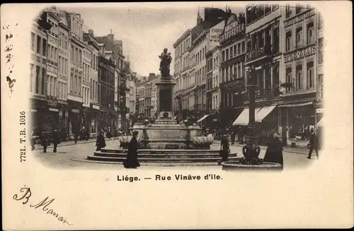 Ak Liège Lüttich Wallonien, Rue Vinave d'ile
