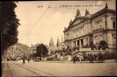 Ak Spa Belgien, L'Hôtel des Bains et la Rue Royale