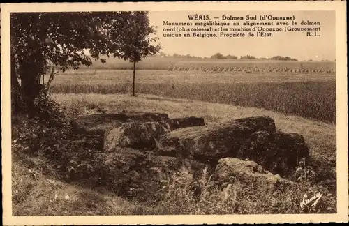 Ak Wéris Durbuy Wallonien Luxemburg, Dolmen Sud (d'Oppagne), Home des Dolmens, Monument