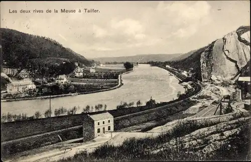 Ak Tailfer Profondeville Wallonien Namur, Les deux rives de la Meuse