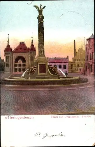 Ak 's Hertogenbosch Nordbrabant Niederlande, Bosch van Drakenstein, Fontein