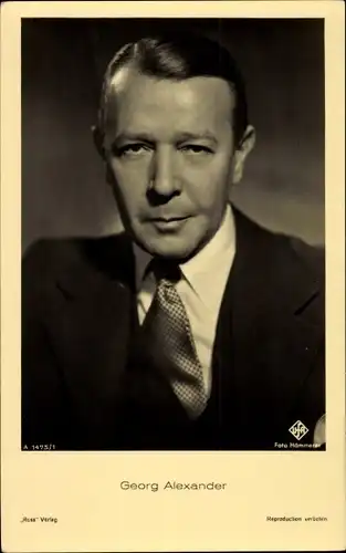 Ak Schauspieler Georg Alexander, Portrait, Ross Verlag Nr. A 1475/1