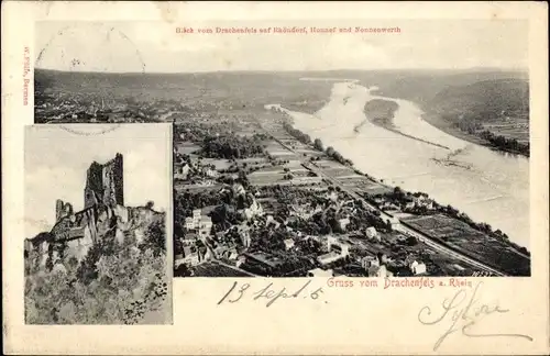 Ak Königswinter am Rhein, Drachenfels, Rhöndorf, Honnef, Nonnenwerth, Ruine