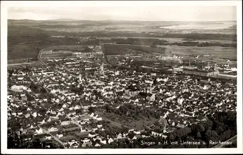 Ak Singen Hohentwiel Baden Württemberg, Panorama mit Untersee und Reichenau