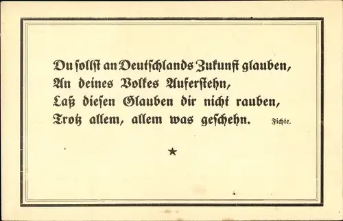 Ak Gütersloh in Westfalen, Gedicht, Manifest, Du sollst an Deutschlands Zukunft  glauben...