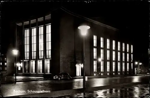 Ak Bochum im Ruhrgebiet, Schauspielhaus, Nacht