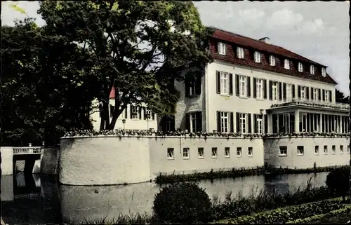 Ak Buer Gelsenkirchen, Kanalpartie mit Blick auf das Schloss Berge