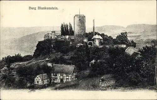 Ak Blankenstein an der Ruhr Hattingen, Burg Blankenstein, Fachwerkhaus, Panorama