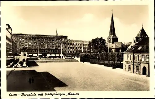 Ak Essen im Ruhrgebiet, Burgplatz mit 1000jährigem Münster
