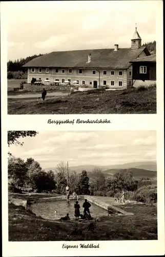 Ak Sankt Englmar in Niederbayern, Berggasthof und Pension Bernhardshöhe, Eigenes Waldbad