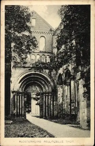 Ak Paulinzella Rottenbach Königsee in Thüringen, Klosterruine, Torbogen