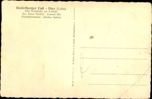 Ak Diez an der Lahn, Gaststätte Heidelberger Faß, Innenansicht, Theke