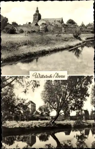 Ak Wittstock Dosse Ostprignitz, Blick auf St. Marien, Alte Stadtmauer