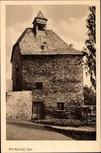 Ak Engers Neuwied am Rhein, Alter Turm an der katholischen Kirche