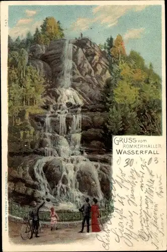 Litho Goslar in Niedersachsen, Romkerhaller Wasserfall