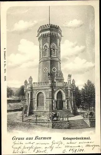 Ak Barmen Wuppertal, Kriegerdenkmal