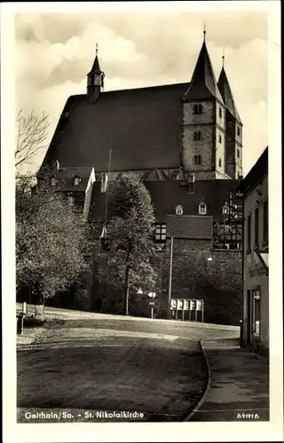 Ak Geithain in Sachsen, St. Nikolaikirche