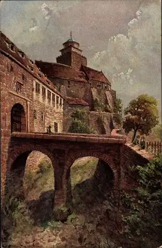 Künstler Ak Neustadt Breuberg im Odenwald, Burg Breuberg