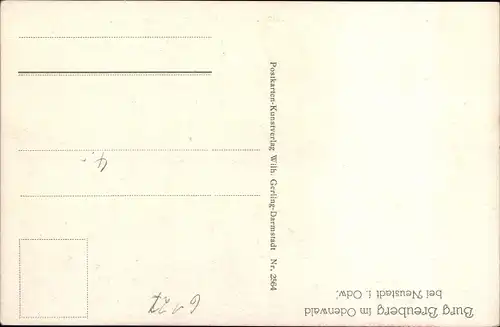 Künstler Ak Neustadt Breuberg im Odenwald, Burg Breuberg