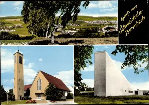 Ak Schweicheln Bermbeck Hiddenhausen in Westfalen, Ortsansicht, Kirche