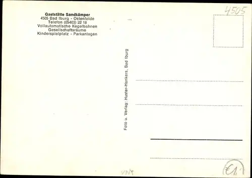 Ak Ostenfelde Bad Iburg am Teutoburger Wald, Gaststätte Sandkämper