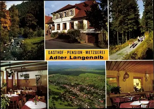 Ak Langenalb Straubenhardt im Schwarzwald, Gasthof Pension Metzgerei Adler