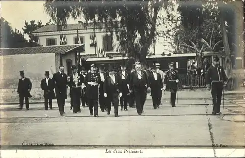 Ak Les deux Presidents, Armand Fallières und Émile Loubet