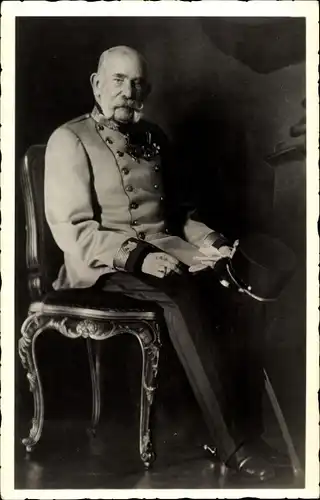 Ak Kaiser Franz Josef I., Sitzportrait