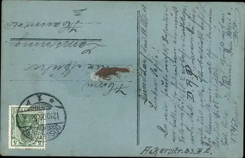 Passepartout Ak Mann mit Pistole, Blumen