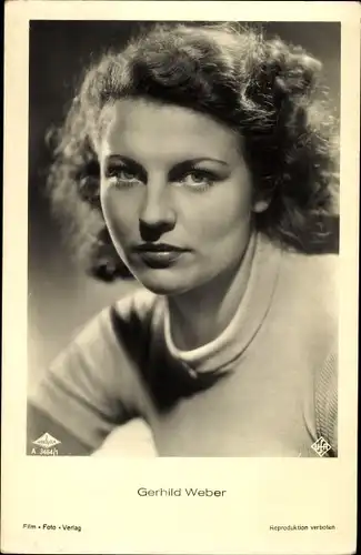Ak Schauspielerin Gerhild Weber, Portrait