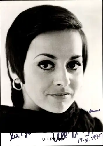 Ak Schauspielerin Ulli Philipp, Portrait, Autogramm