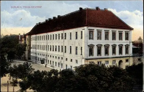 Ak Durlach Karlsruhe in Baden, Train-Kaserne