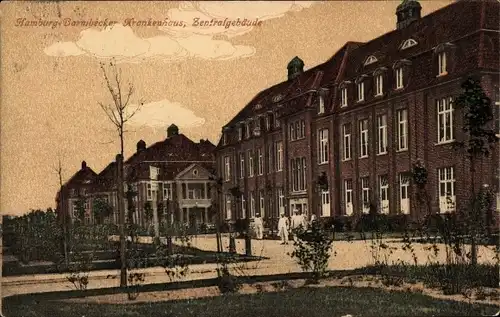 Ak Hamburg Nord Barmbek, Allgemeines Krankenhaus, Zentralgebäude, Außenansicht