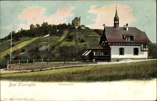 Ak Bad Kissingen Unterfranken Bayern, Bodenlaube, Hang mit Blick zur Ruine