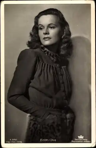 Ak Schauspielerin Edith Oss, Portrait