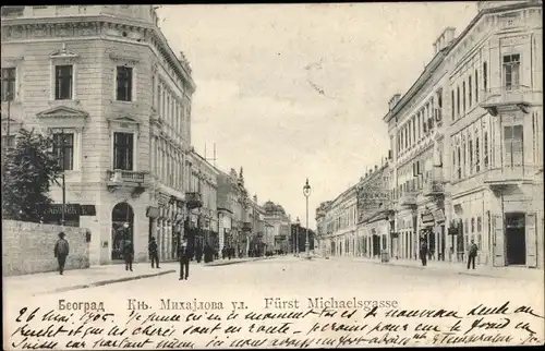 Ak Beograd Belgrad Serbien, Fürst Michaelsgasse