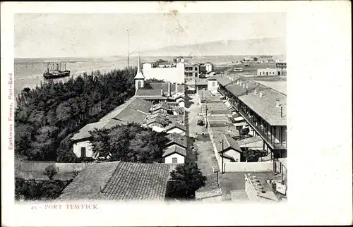Ak Port Tewfik Suez Port Ägypten, Teilansicht
