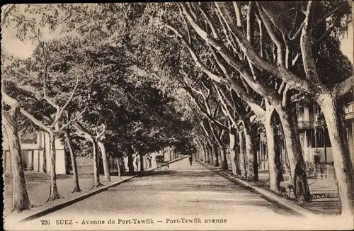 Ak Suez Ägypten, Avenue de Port Tewfik