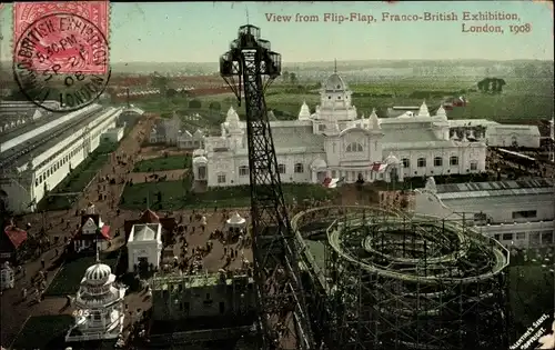 Ak London City England, View from Flip-Flap, Franco-British Exhibition 1908