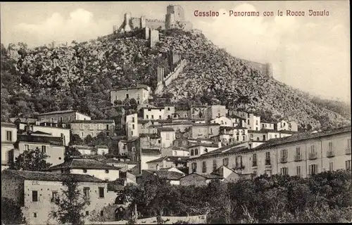 Ak Cassino Lazio, Panorama con la Rocca Janula