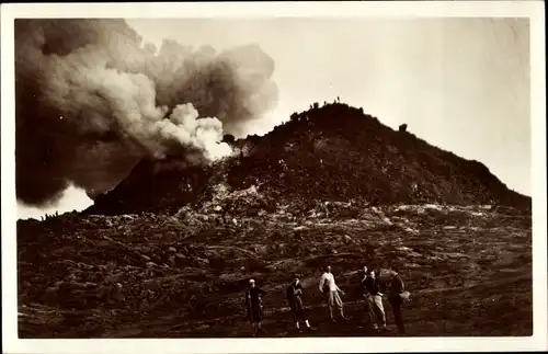 Ak Pompei Campania, Vesuvio, Vulkanausbruch