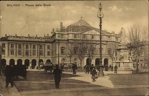 Ak Milano Mailand Lombardia, Piazza della Scala