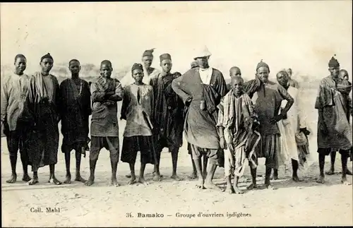Ak Bamako Mali, Groupe d'ouvriers indigenes