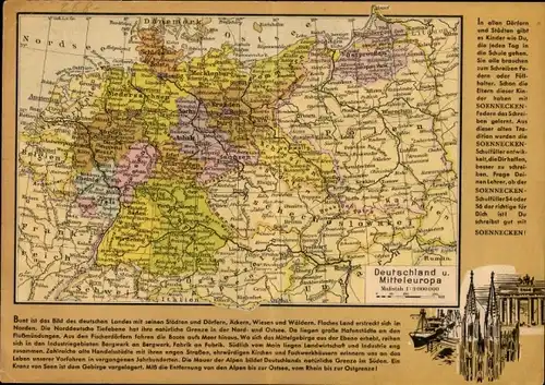 Stundenplan Soennecken Schulfüller Aufsteckfeder S4 & S6, Landkarte Europa, Schlesien, Ostpreußen
