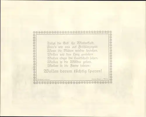 Stundenplan der Sparkasse Herzogtum Gotha, Künstler M. Frost, Kinder um 1915