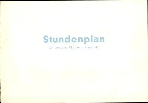 Stundenplan Weser Kurier, Bremens größte Tageszeitung, für unsere kleinen Freunde um 1960