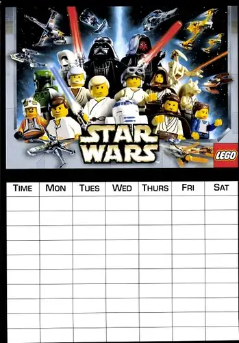 Stundenplan Lego Star Wars, England, Die ersten Lego-Sets / Figuren aus dem Jahr 1999